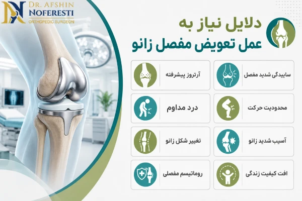 دلایل نیاز به تعویض مفصل زانو