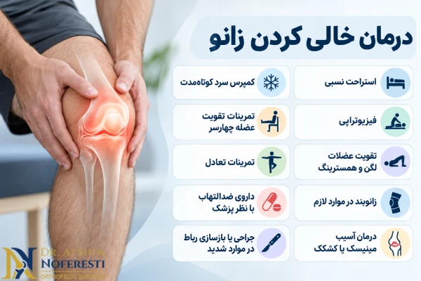 درمان خالی کردن زانو